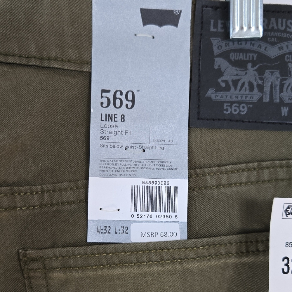 Levi's Men's Slim Straight Olive Jeans - Picture 2 of 7